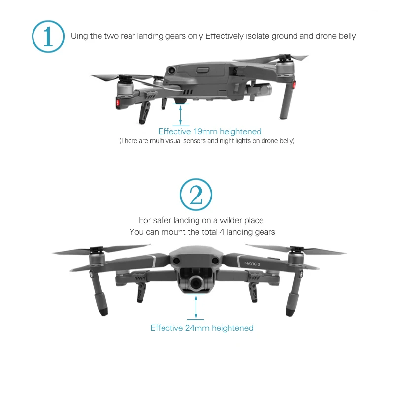 Folding landing gear Extended Height Leg gimbal Protection for DJI Mavic 2 pro zoom Drone Replace Accessories 1 (8)