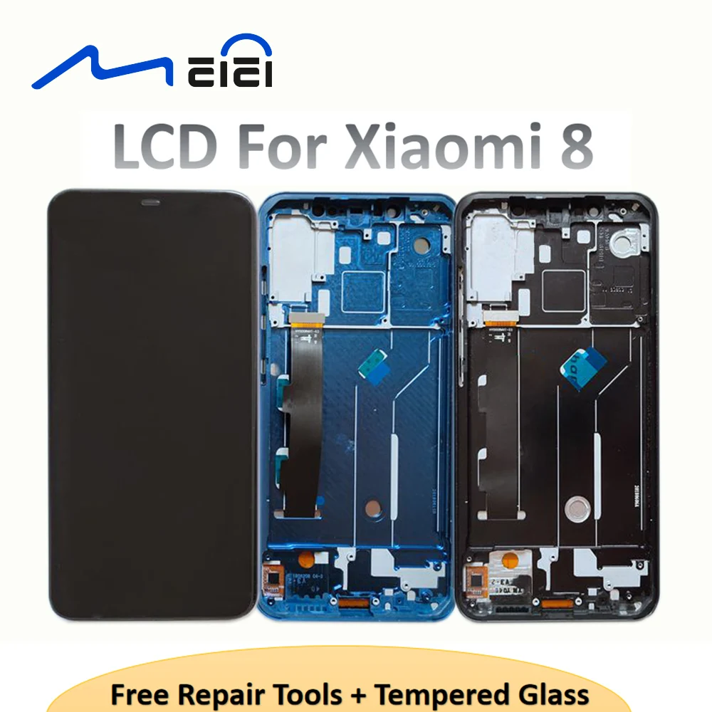 

Xiaomi Mi 8 original LCD Standard Display with Frame Digitizer Assembly Touch Screen Replacement 6.21" Xiaomi Mi8 LCD