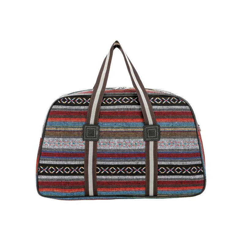 

Wobag Fashion Women Travel Bag Storage Bag Folding Travel Bag Color Stripe Short-distance Travel Bag Men Large Capacity
