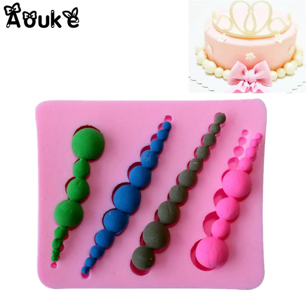 

3D Pearls Shape Cake Molds Embossed Liquid Silicone Cake Mold Cookie Biscuit Decorating Fondant Tools DIY Kitchen Cookware