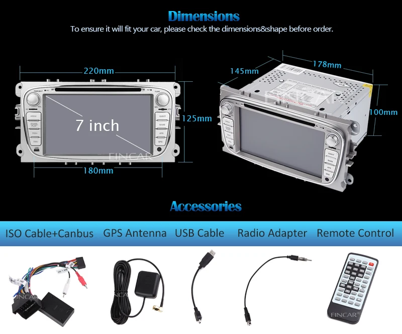 Top Android 5.1 Car DVD Player for ford focus and mondeo Car Stereo Radio In Dash GPS Navigation Autoradio Headunit Bluetooth CANBUS 10