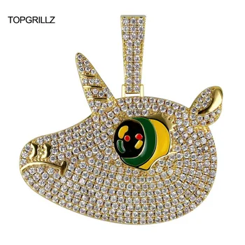

TOPGRILLZ 6ix9ine Solid Unicorn Pendants Necklaces Hip Hop/Punk Gold Silver Color Chains For Men Women Charm Jewelry Party Gift
