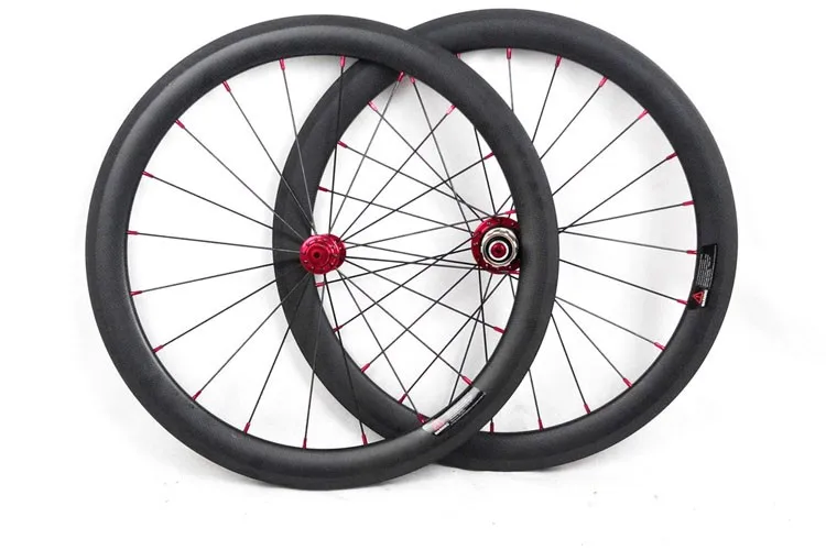 Cheap 20inch carbon fiber bike wheels 451mm 38mm deep clincher 23mm width road mini velo wheels 1