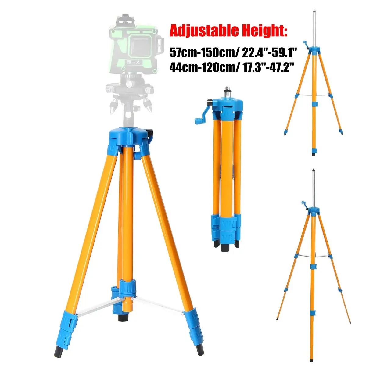 

Adjustable 57cm-150cm/44cm-120cm Tripod Holder Stand Mount Telescopic Aluminum Alloy with Adpater Afor Self Leveling Laser Level