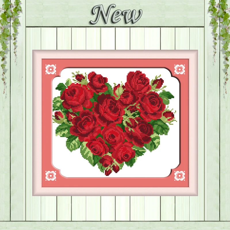 

Closer hearts,Pattern printed on canvas DMC 11CT 14CT Cross Stitch kits,needlework embroidery for Sets,roses flowers Home Decor