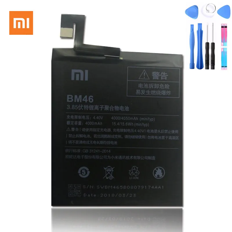 

For Xiaomi Redmi Note 3 Redmi Note3 Pro Original Phone battery Xiao Mi BM46 Phone Battery Real 4000mAh