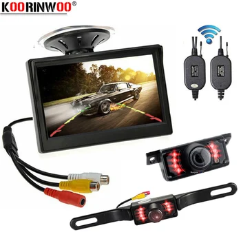 

Koorinwoo Upgrade Car parking Kit HD 5" Video LED Car Monitor Rear view camera Parking Screen Backlight Trunk Camera Security
