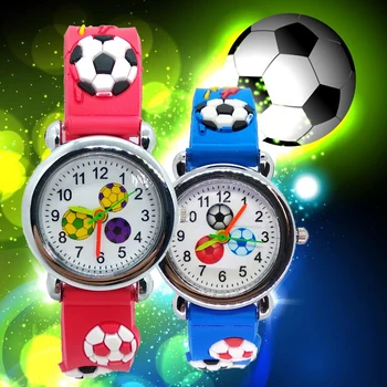 

New 4 style mix children watch Cute 3D Football Cartoon Watches Kids Girls Boys Clock Silicone Baby Watch Child Christmas Gift