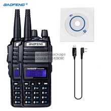 NKTECH USB Кабель и 2 Упак. BAOFENG УФ-82 Dual Band УКВ 136-174/400-520 МГц Двойной PTT Двухстороннее Радио Walkie Talkie черный