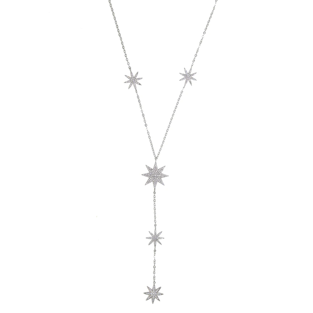 Новое поступление sparking star charm Y shape длинная цепочка ожерелья для сексуальных