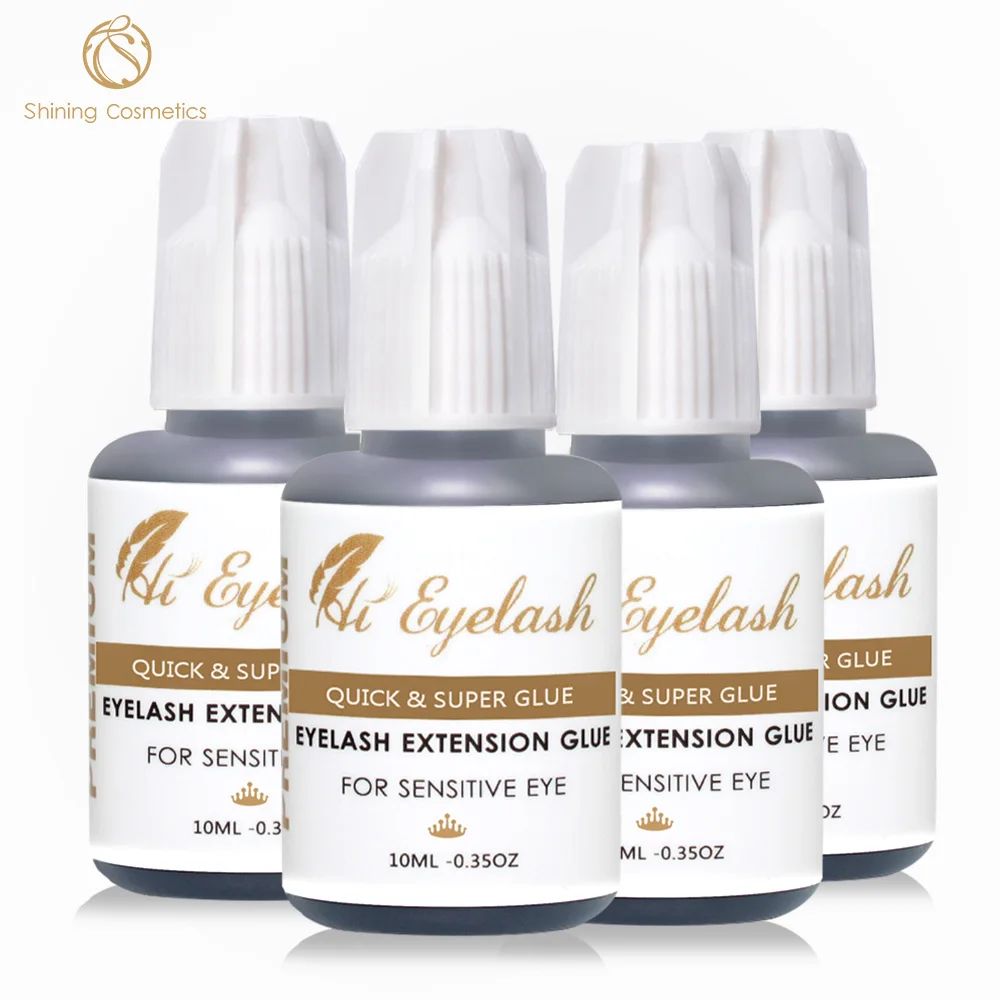 

4pcs 10ml Hieyelash Hot Selling 1second Eyelash Extension Glue Professional Made In Korea Low Odor Glue