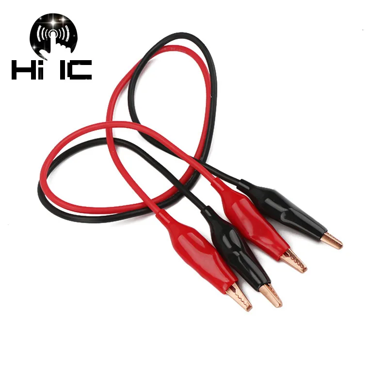 2 wire 4 clip Copper connection Alligator Clips Electrical Test Leads Double ended Crocodile