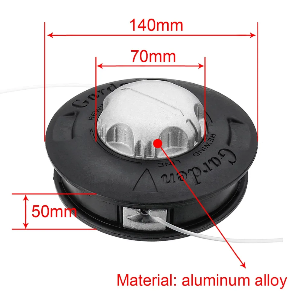 Универсальный триммер для травы 2 резчик по линии головка резьба M10 алюминиевая нейлоновая щетка косилка Bump Spool Line струнная пила