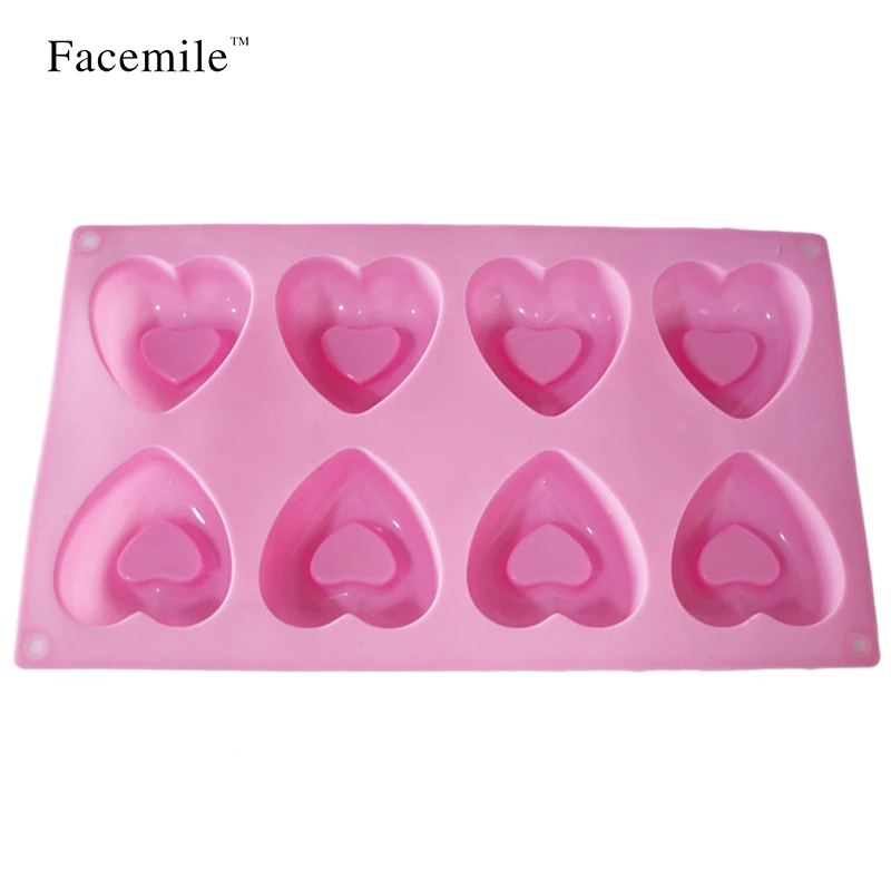 Silicone Cake Bread Desserts Bakery Tool 8 Holes Love Heart Shape donut doughnut Mold Baking Silcon Muffin Cups Soap Mold