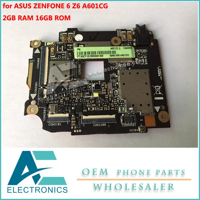 

Mainboard for ASUS ZENFONE 6 Z6 Motherboard 16GB Rom 2GB RAM Logic Board Circuits A601CG Accessory Bundles
