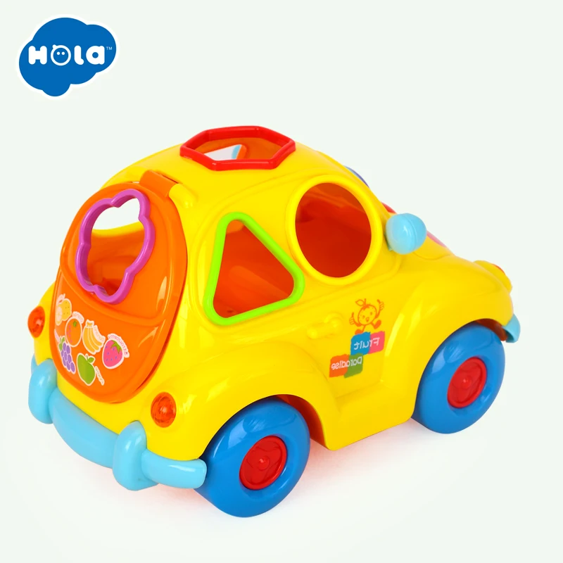 HUILE TOYS 516 Baby Toys Electronic Car with Music & Light & Puzzle & Fruit Shape Sorters Learning Educational Toys for Children