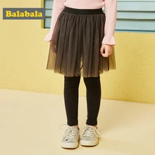 Balabala/обтягивающие леггинсы для девочек; брюки для девочек; плиссированная кружевная юбка с эластичной резинкой на талии; теплые платья для девочек; прямые брюки; леггинсы