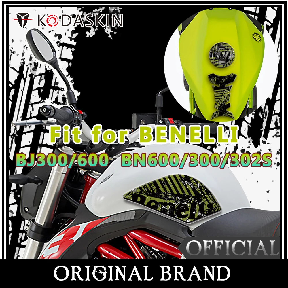 

KODASKIN 3D Printing Gas Traction Tank Pad Protection Sticker Decal Green Fit for BENELLI BJ300/600 BN600/300/302S