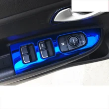 Lsrtw2017 painel de controle da janela de carro de aço inoxidável guarnições para kia rio 2017 2018 2019 k2