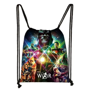 

Super Hero Hulk Thor Cartoon Drawstring Bag Printing Backpack Daily Casual Boys Girls knapsack Drawstring Bags
