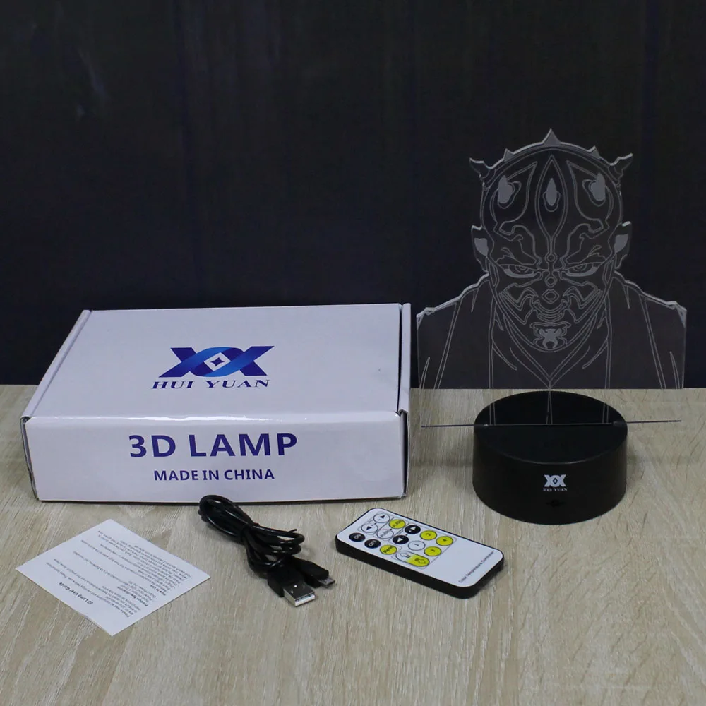 Звездные войны джедая рыцарь 3D лампа светодиодный 7 цветов дистанционное управление ночник USB оригинальное украшение Настольная лампа
