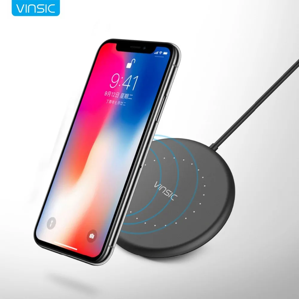 Vinsic Mini Wireless Charger QI Charging Pad For iPhone X 8 8 Plus Samsung Galaxy S7 / S8 / S6 / S6 / Note5 EP-NG930 Nexus 6 Vinsic Mini Wireless Charger QI Charging Pad For iPhone X 8 8 Plus Samsung Galaxy S7 / S8 / S6 / S6 / Note5 EP-NG930 Nexus 6