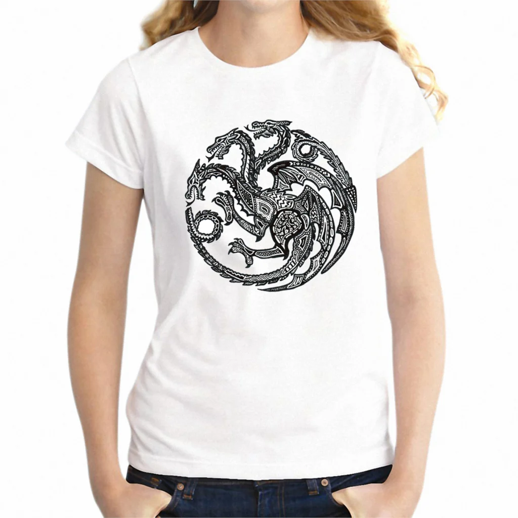 

Women's T-shirt Featuring Game Of Thrones Major House Sigils Stark Baratheon Lannister Targaryen Martel Harajuku hip hop tees