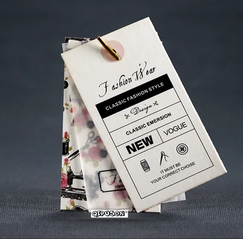 

Customized print clothing hang tag paperboard garment swing hanging tag hand tags paper tags KK19005