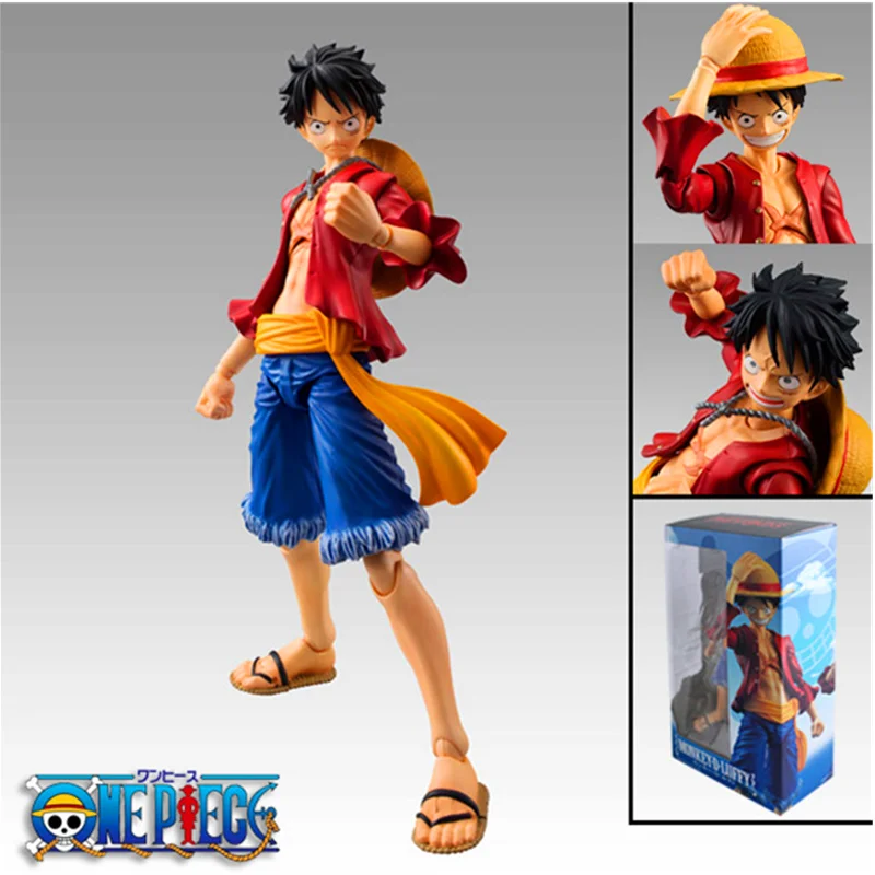 

17CM ONE PIECE Monkey D Luffy with Straw Hat Action Figure PVC Statue Movable Joints Ver Model Decoration Toy Gift H489
