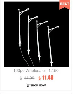 Теплый свет 1/100 модели уличного фонаря Белый светодиодный, оптовая продажа, модель фонарный столб, медный металлический свет