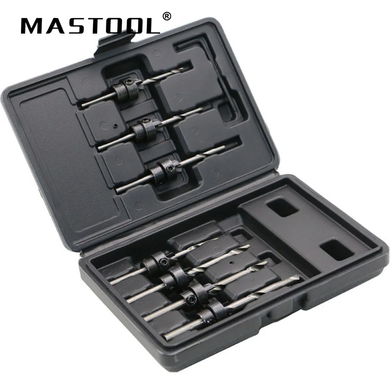 New 22pc/Set Countersink Drill Bits With Adjustable Depth Stop Collar