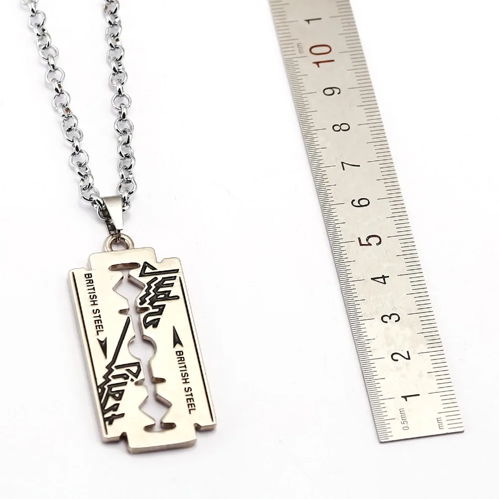 Музыкальная группа Judas Priest ожерелье бритвенное лезвие форма кулон Мода звено цепи ожерелье s дружба подарок ювелирные изделия аксессуары