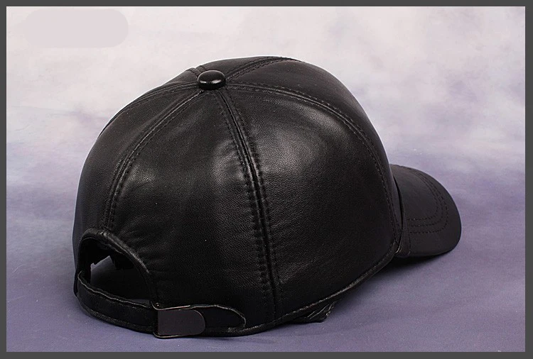 HL044 Для мужчин зимние шапки Для мужчин натуральная кожа шляпа Кепки Бейсбол Регулируемый из натуральной кожи весна Шапки шляпы