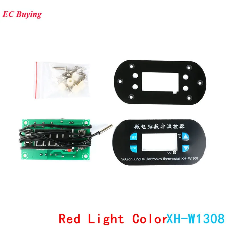 

XH-W1308 DC DIY W1308 Adjustable Digital Cool Heat Sensor Red Display Temperature Controller Thermostat Switch Electronic Kit