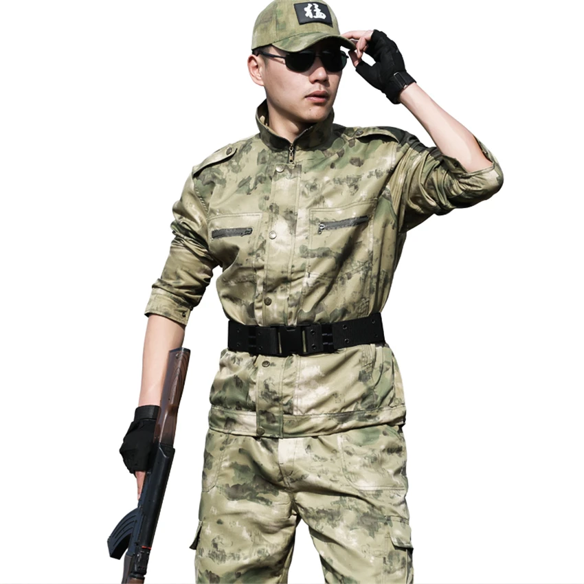 

Outdoors Army Military Uniform Tactics Camouflage Men Clothes Special Forces Combat Shirt Soldier Training Militar Clothing Set