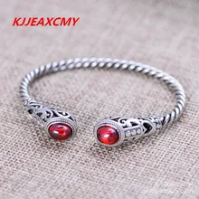 KJJEAXCMY ювелирные изделия из стерлингового серебра 925 пробы, украшения для рук, гранат, браслет для женщин