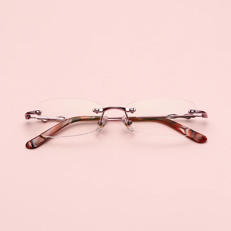 Ray Frauen Transparent Optische F129 Rezept Anti Purple Photochrome Randlose Brillen Metall Blue Objektiv Klar Brille Computer PY5wTq60