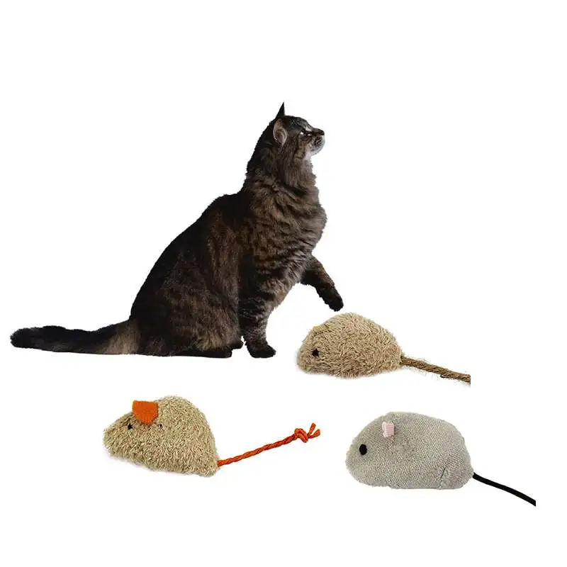 3pc Cat False Mice Shape Toys Small Animal Plush Toys For Cats Biting