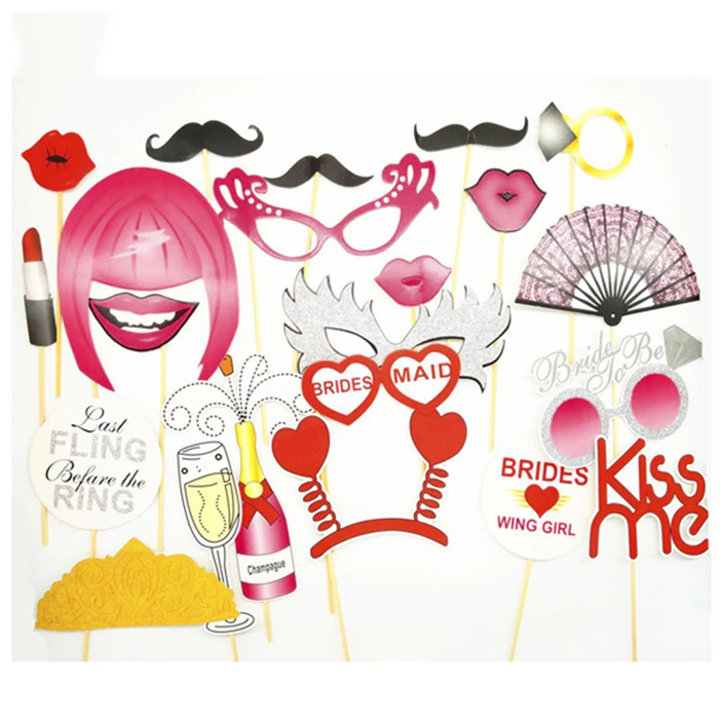 20 Pcs Diy Bachelor Party Photo Props Tools Kit Night Party Favors