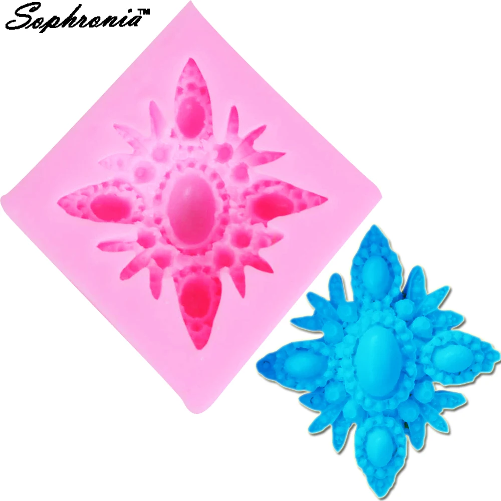 

10PCS/SET M382 3D Jewelry Chocolate Silicone Mold Gem Fondant Fondant Cake Decorating Tools Cupcake Candy Mold 5.5*5.5*2CM