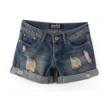 Летние новые женские короткие джинсы большого размера с дырками и кошачьими усами, высокая талия, самосовершенствование, свернутые края, повседневные шорты T1023