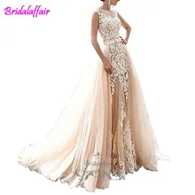Pearls Appliques Country Wedding Dress Sleeveless detachable wedding dress train Mermaid Elegant Mermaid Bride Gown Pearls Appliques Country Wedding Dress Sleeveless detachable wedding dress train Mermaid Elegant Mermaid Bride Gown