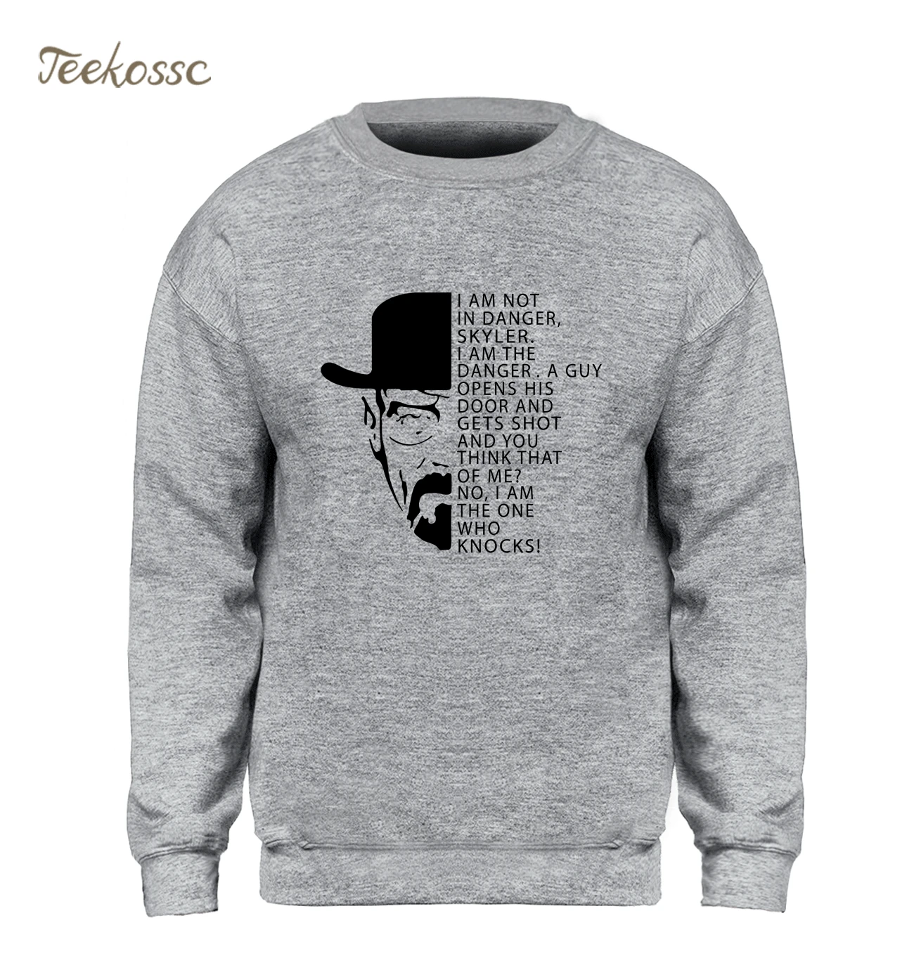 Heisenberg Danger Sweatshirt Men Breaking Bad Hoodie Crewneck Sweatshirts 2018 Winter Autumn Fleece Warm Casual Gray Sportswear