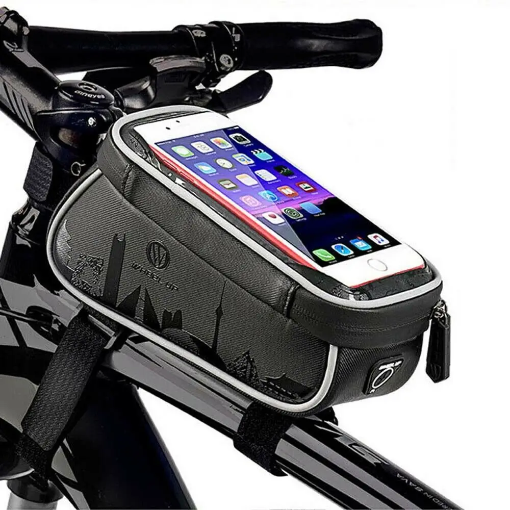 

Cycling MTB Road Bike Front Frame Tube Bag Bicycle Pannier Phone Holder Pouch Waterproof 6 Inch Mobile Phone Case