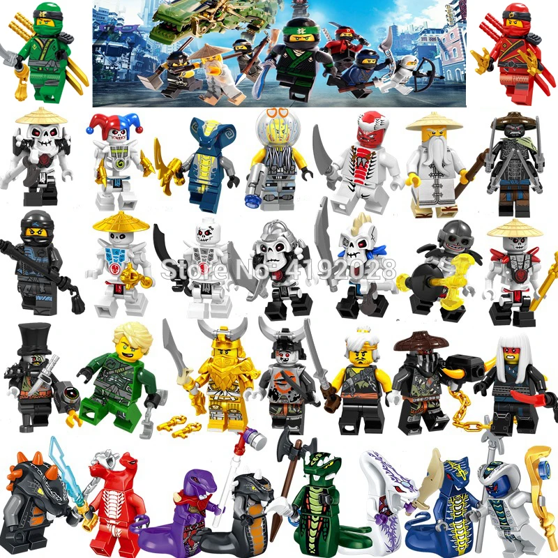 

For Ninja Figures Lloyd Nya Jay Zane Kai Cole Harumi Wu Samurai X Action Building Blocks Bricks Toys for children