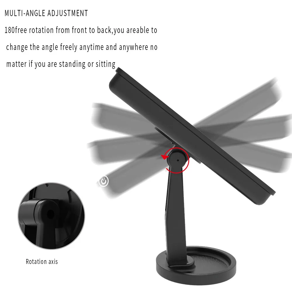 22/16 светодиодов Складная Лампа светящееся зеркало для макияжа 1X/10X увеличительное на 180 градусов вращающееся регулируемое настольное косметическое зеркало