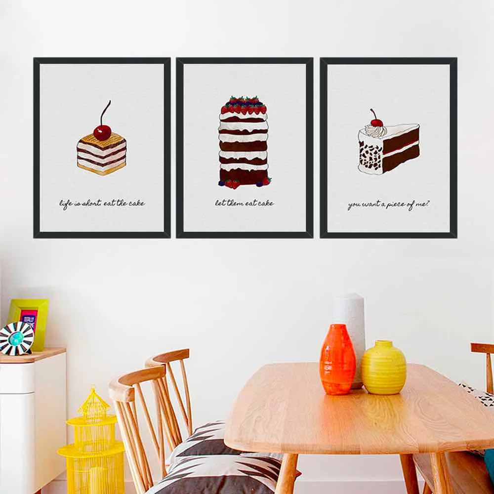 

HAOCHU Chocolate Cakes Poster For Living Room Home Decor Painting Print Poster Simple Nordic Wall Picture Canvas Painting