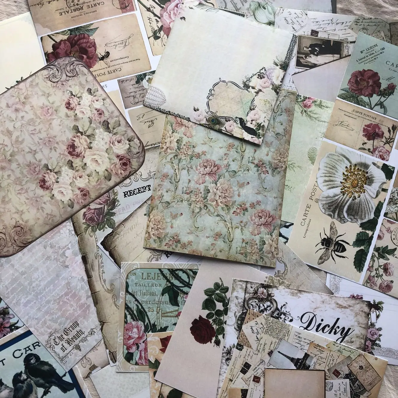 

42pc retro flower vintage bird background decoration stationery Material Paper Set for Scrapbooking DIY Projects/Photo Album/Car