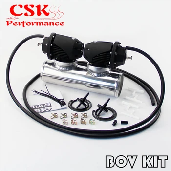 

Universal 2x SQV Blow Off Valve II 2+ 3" 76mm Dual Bov Adapter Flange Pipe Black / Silver