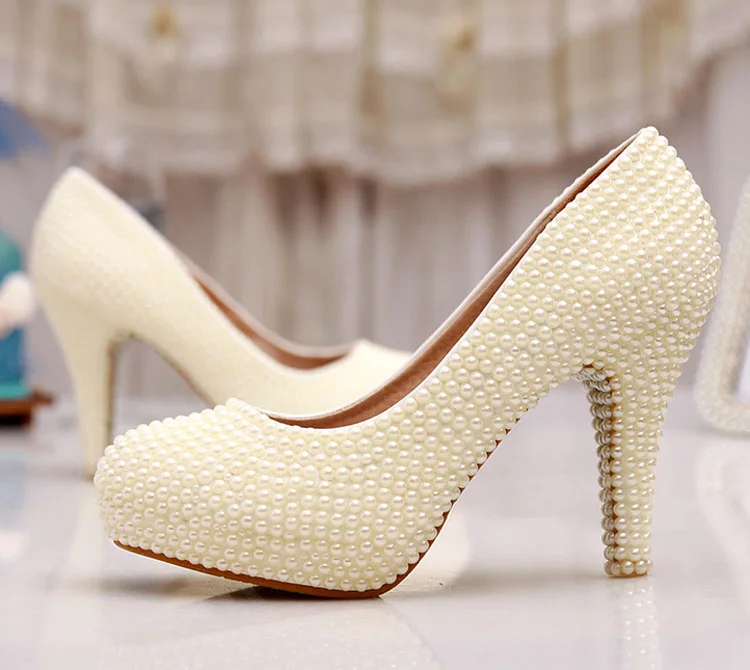 Wedding Shoes Ivory Bride Woman Spring Summer Party Prom Wedding Shoes Ivory Bride Woman Spring Summer Party Prom High Heels 3 Inches Heel Platform Formal Dress In Women S Pumps From On